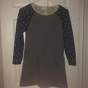 Matilda Jane Grey dress polka dot accent sleeves